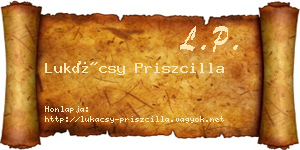 Lukácsy Priszcilla névjegykártya